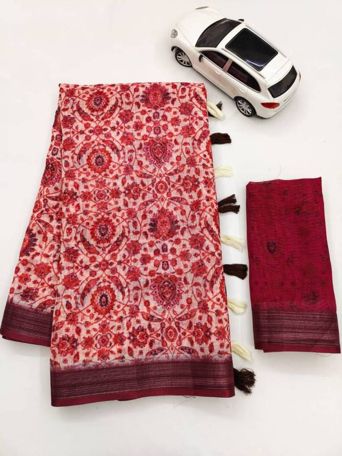 MG 200 Linen Digital Printed Daily Wear Sarees Wholesale Price In Surat